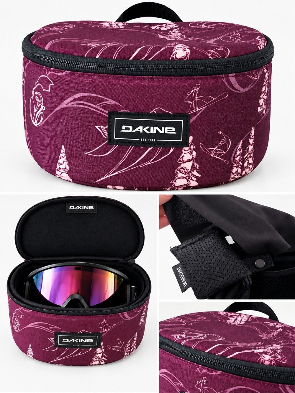 Dakine Unisex Goggle Stash Plum Floral Travel Pouch